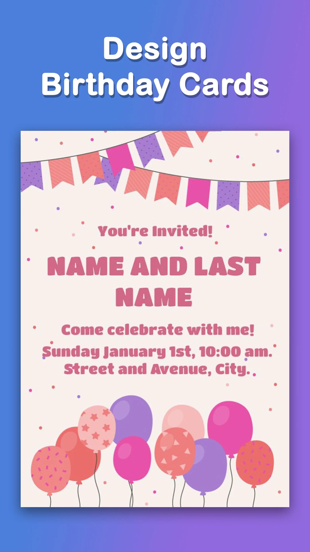 Personalized Birthday Cards screenshot