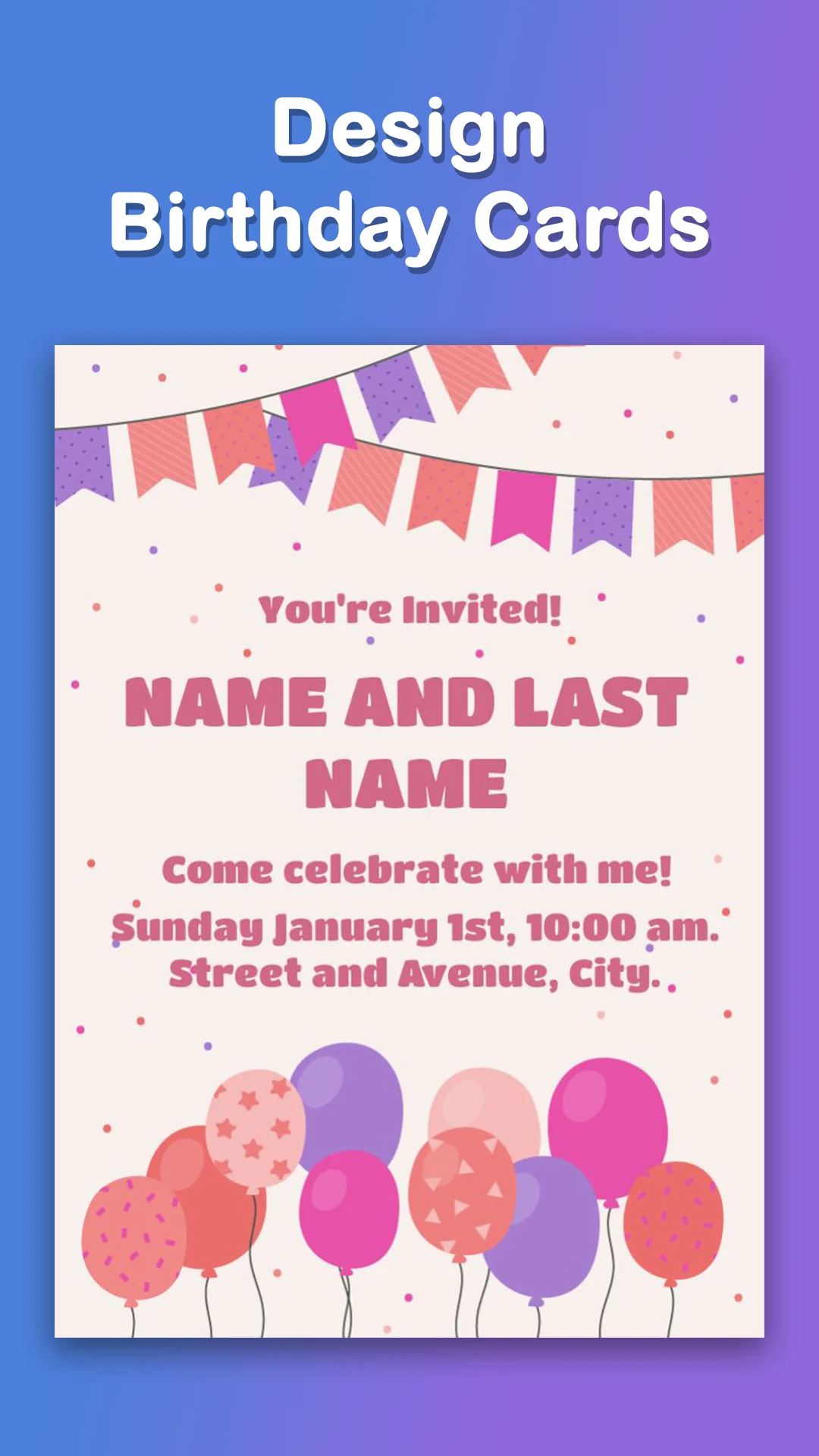 Personalized Birthday Cards screenshot